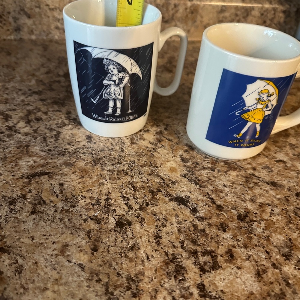 Morton Salt White and Blue Mugs Set - Picture 4 of 5